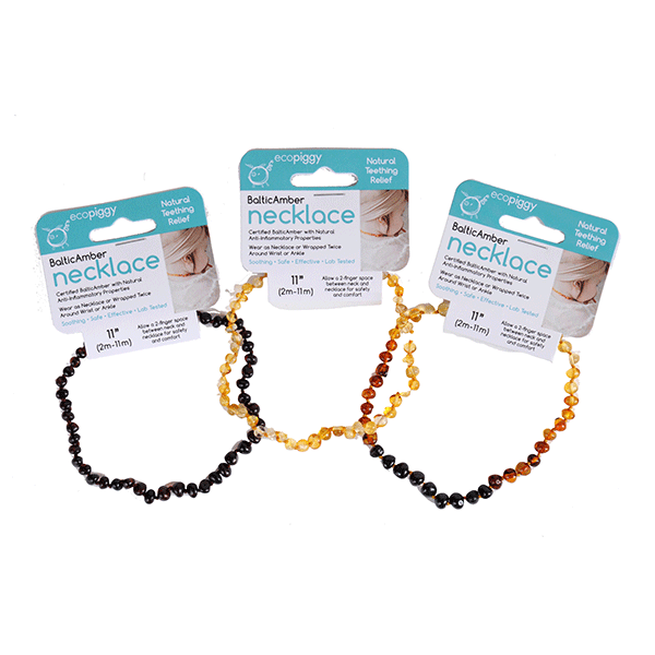 Ecopiggy Shop Baltic Amber Teething Necklace - 3 Colors