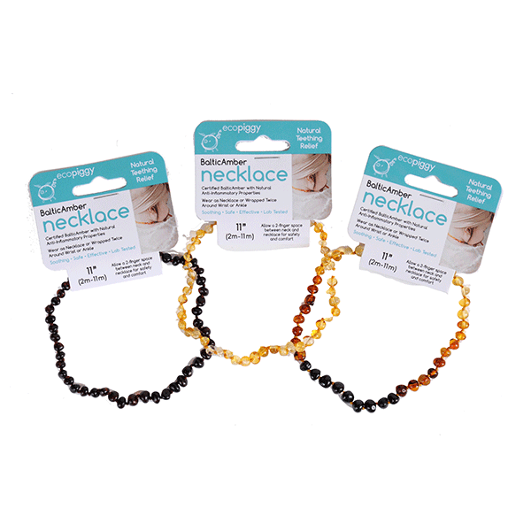 Certified baltic amber teething necklace hot sale