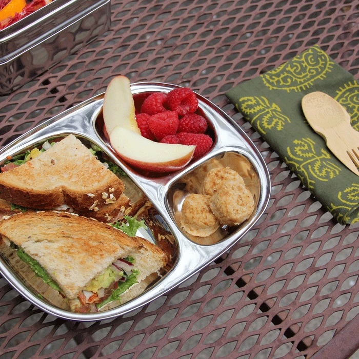 Reusable Stainless Steel Lunch Tray - ECOlunchtray - Ecopiggy